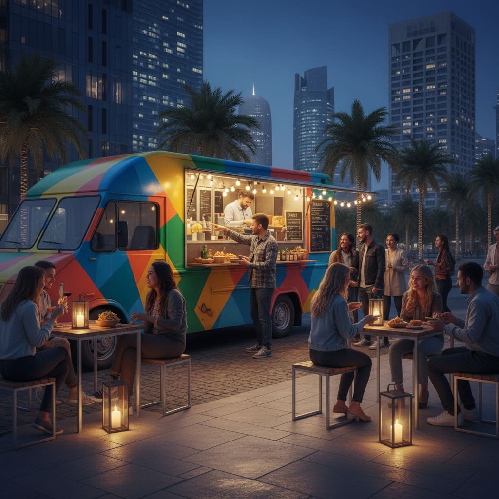 OredoQA Food Truck serving gourmet street food in Doha